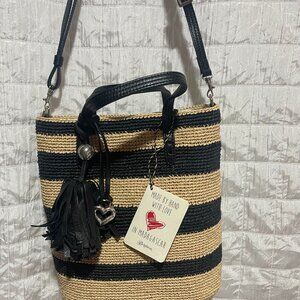 NWT Brighton Ferrara Collection Rafia Straw Bucket